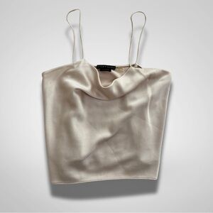 Alice and Olivia Satiny Cowl Neck Tank Top